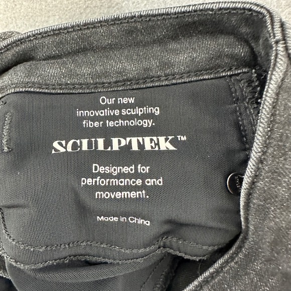 Athleta Sculpt Skinny Jean Black Wash Zipper Ankle High‎ Rise Womens Size 2 - Picture 9 of 10